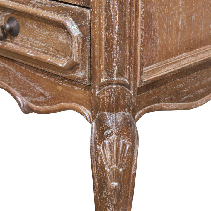 Luxurious French Provence Bedside Cabinet - Weathered Oak