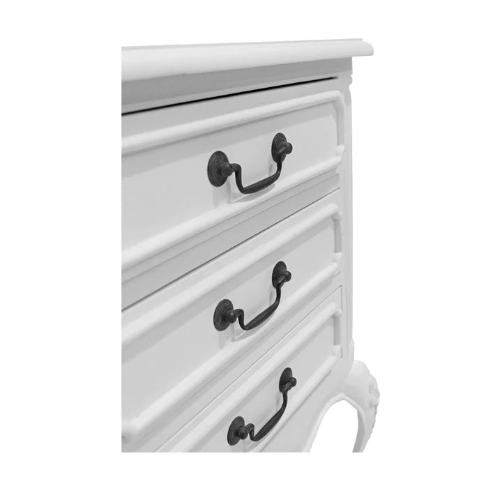 Luxurious French Provence Bedside Cabinet - White