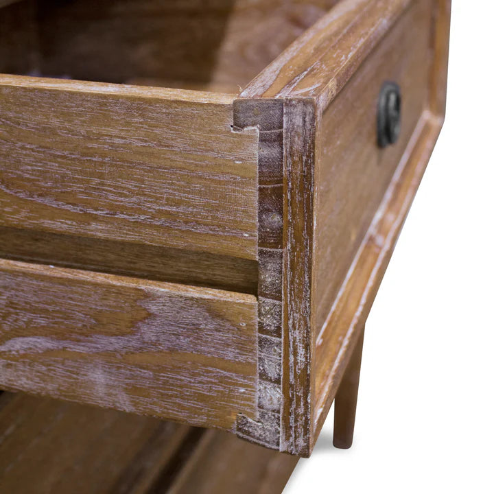 Luxurious Hamptons 4 Drawer Tallboy - Weathered Oak