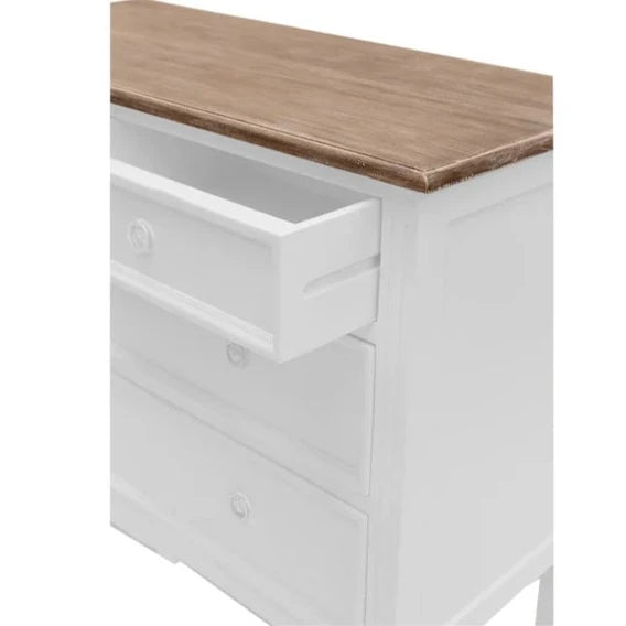 Luxurious Hamptons 4 Drawer Tallboy - White