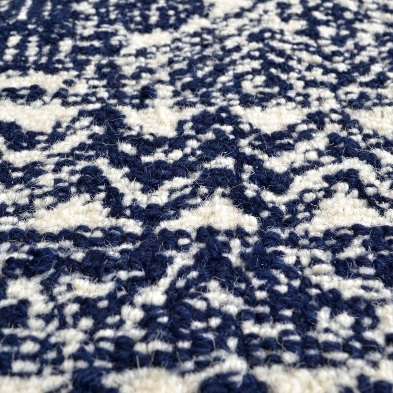 Luxurious Noble Navy Handmade Woolen Rug (Available in 3 Sizes)