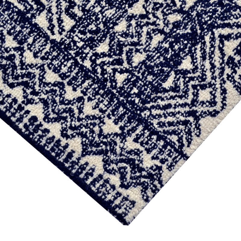 Luxurious Noble Navy Handmade Woolen Rug (Available in 3 Sizes)