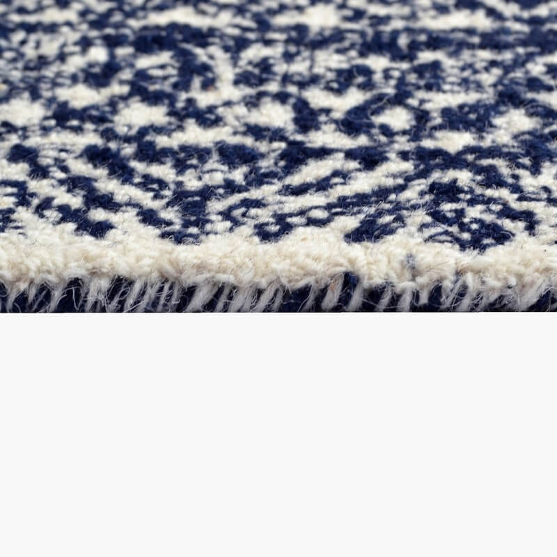 Luxurious Noble Navy Handmade Woolen Rug (Available in 3 Sizes)