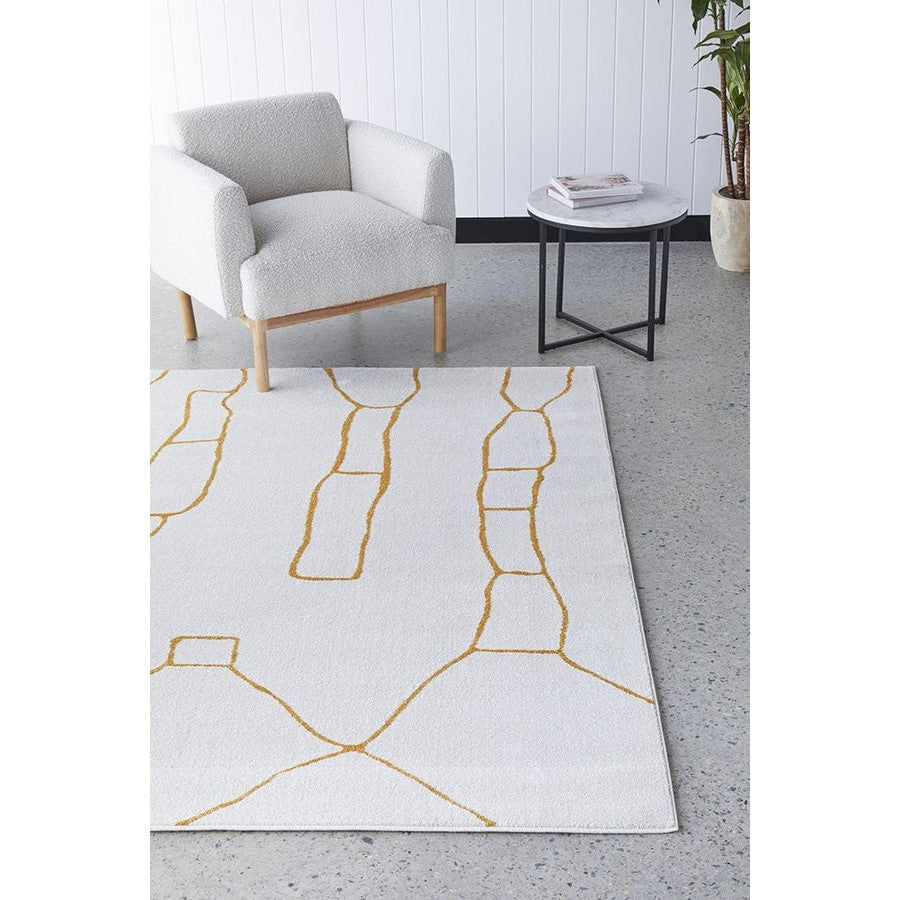 Luxurious Paradise Amy Gold Rug - 230 x 160cms