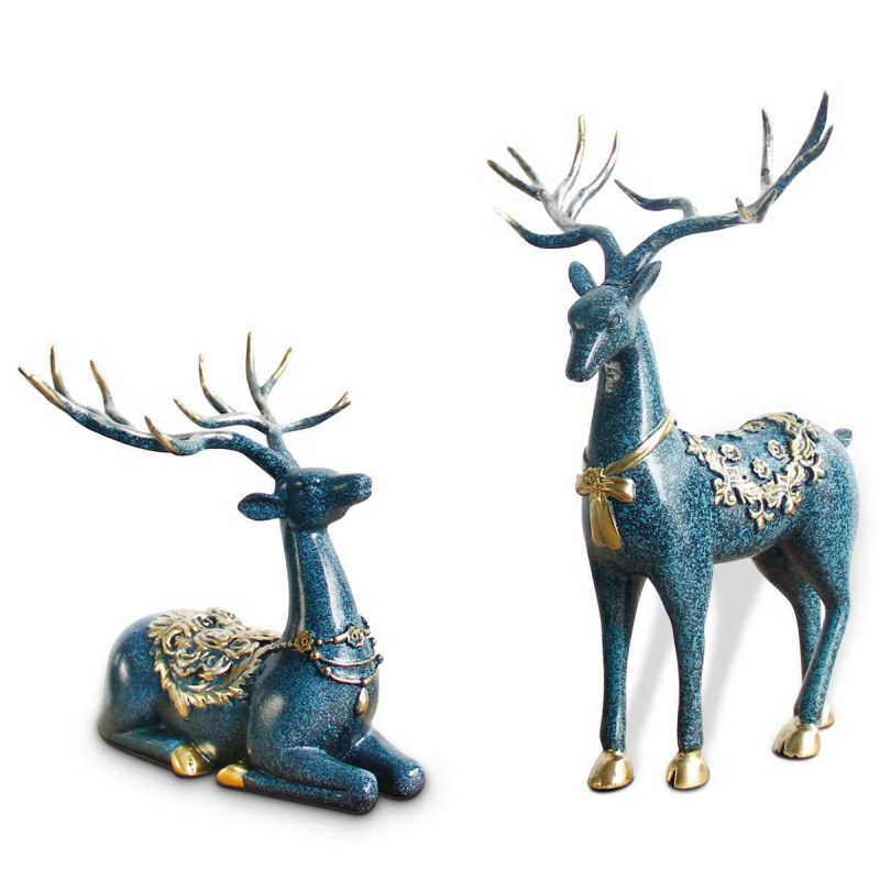 Luxurious Table Clock & Deers - Available in 2 Colors