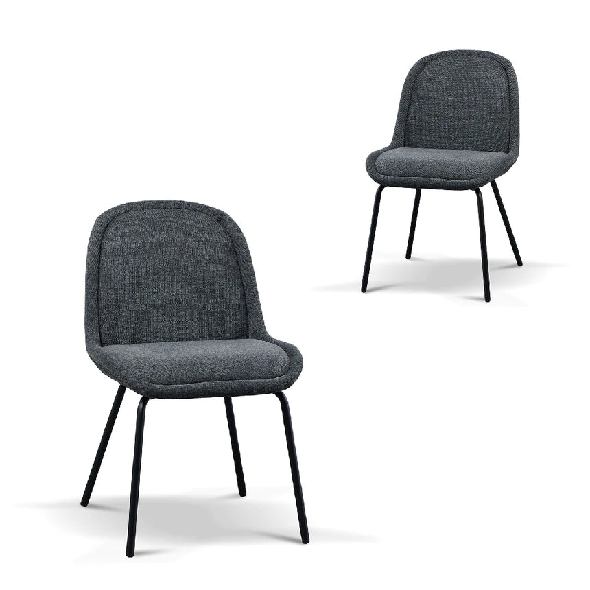 Luxury Comfort Dining Chair - Charcoal Grey (Set of 2)