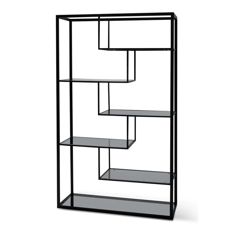 Luxury Glass Book Shelving Storage - Black