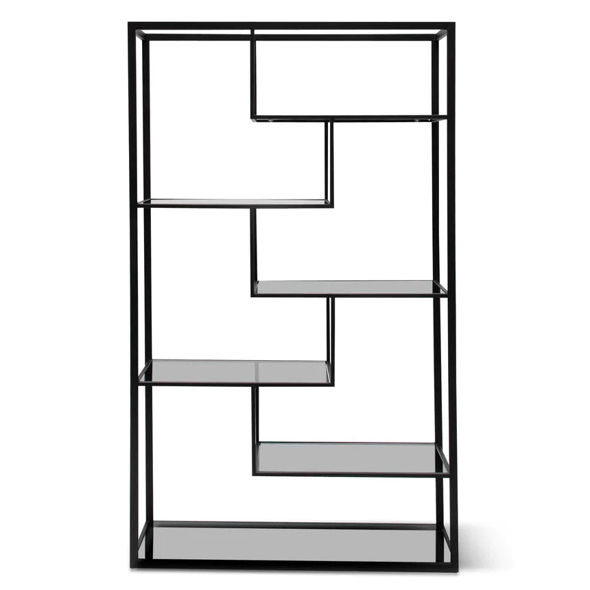 Luxury Glass Book Shelving Storage - Black