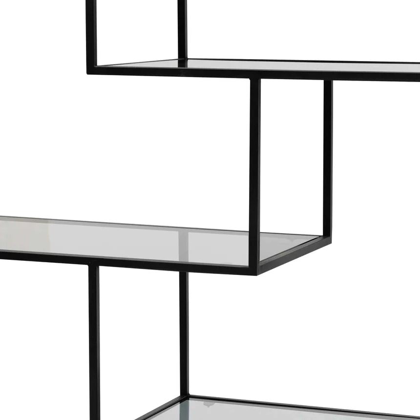 Luxury Glass Book Shelving Storage - Black