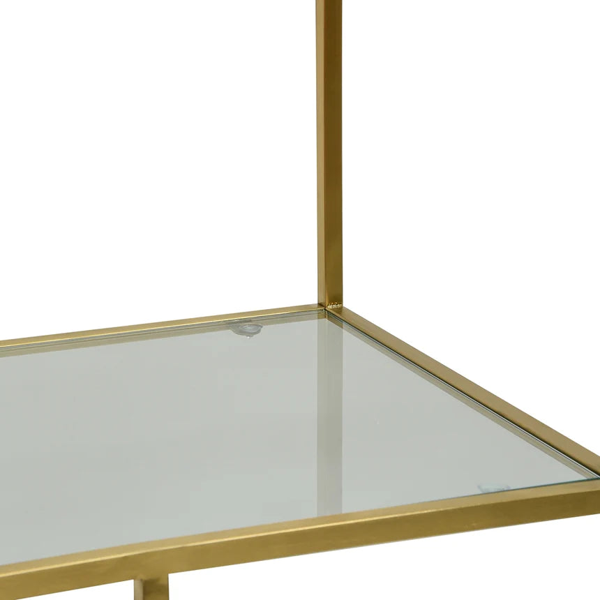 Luxury Glass Book Shelving Storage - Gold