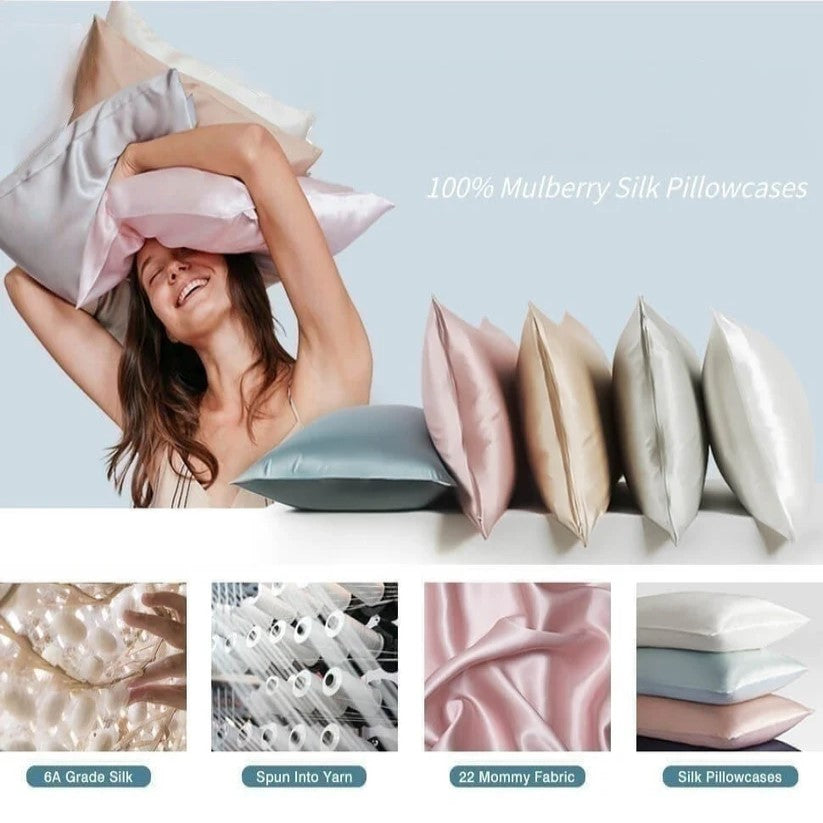 Luxury Mulberry Silk Pillowcase - Pink - 50x75cms