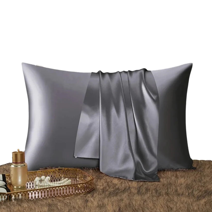 Luxury Mulberry Silk Pillowcase - Dark Grey - 50x75cms