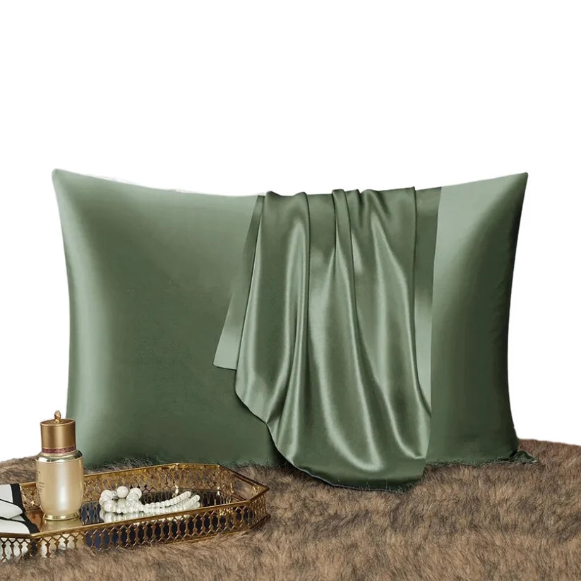 Luxury Mulberry Silk Pillowcase - Green - 50x75cms