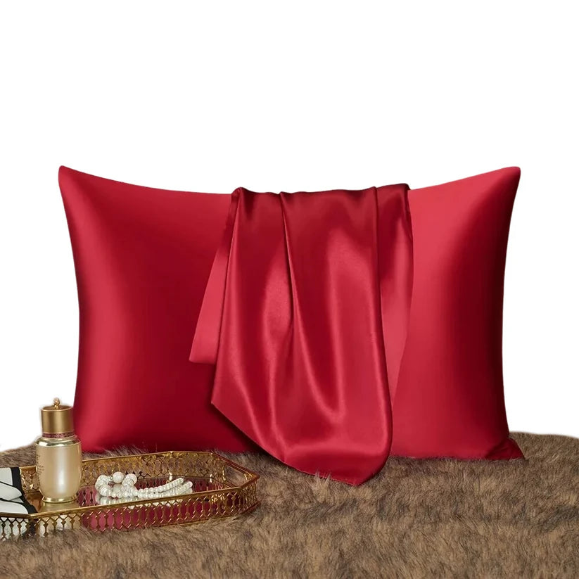 Luxury Mulberry Silk Pillowcase - Red Wine - 50x75cms