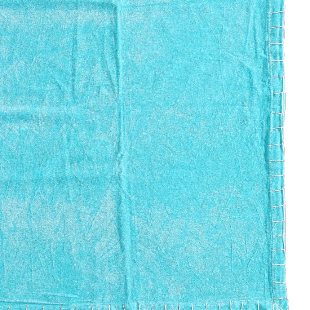 Luxury Rustic Cotton Velvet Throw - Blue