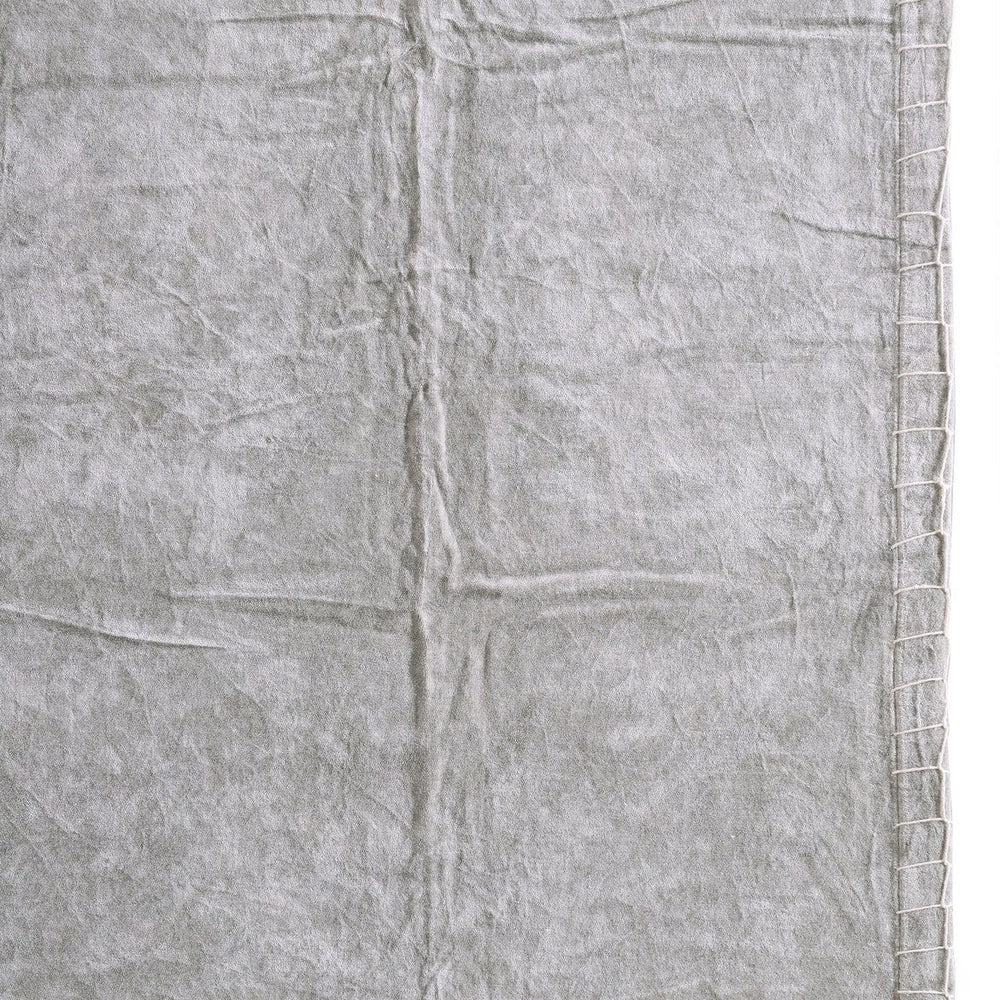 Luxury Rustic Cotton Velvet Throw - Grey