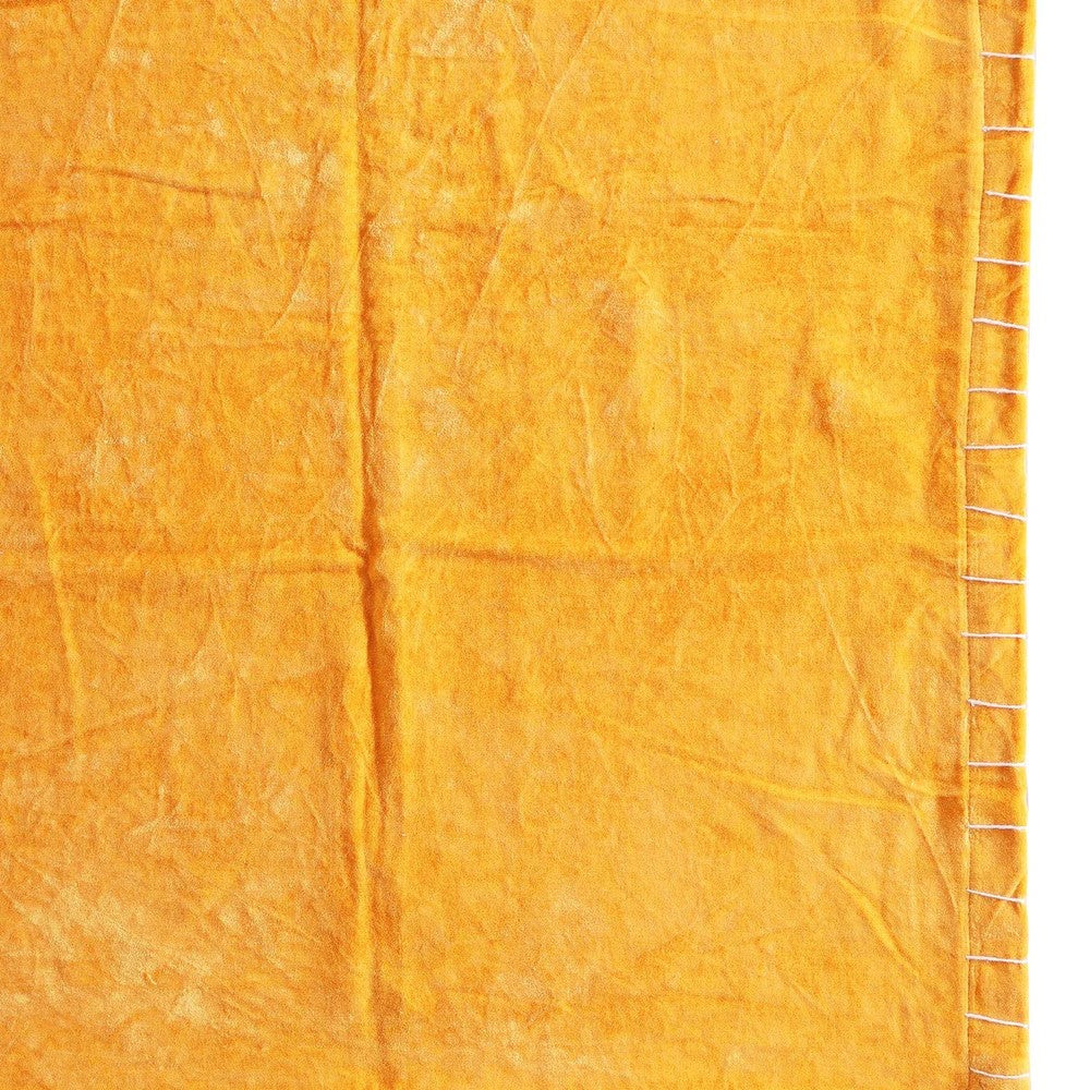 Luxury Rustic Cotton Velvet Throw - Orange