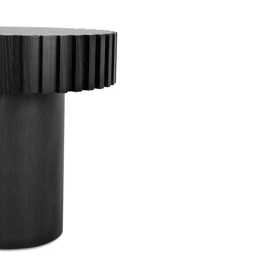 Luxury Wooden Round Side Table 50cms - Black