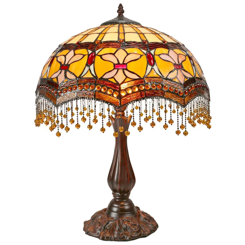 Madonna Tiffany Style Beaded Table Lamp - Multi