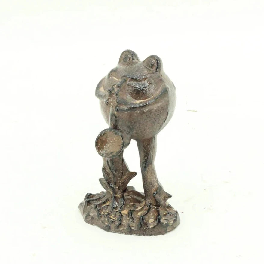 Magnesium Frog Playing Trumpet Statue