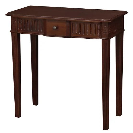 Mahogany 1 Drawer Carved Sofa Table - Brown