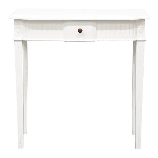 Mahogany 1 Drawer Carved Sofa Table - White