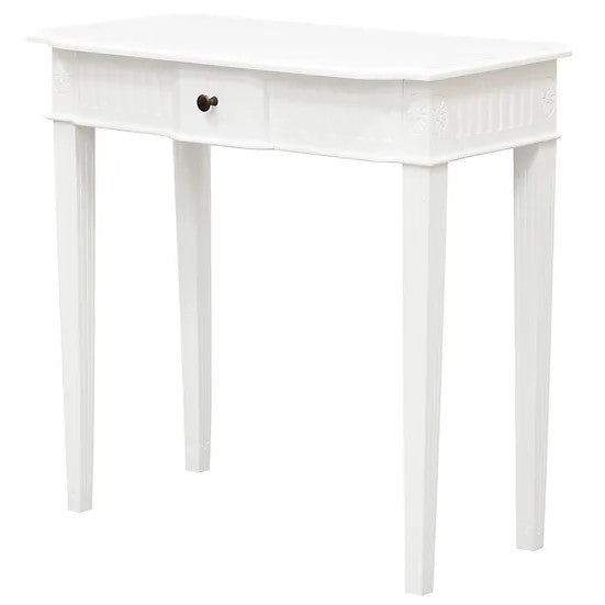 Mahogany 1 Drawer Carved Sofa Table - White