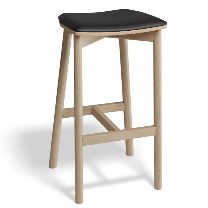 Mahogany Black Padded Backless Stool (Available in 2 Sizes)