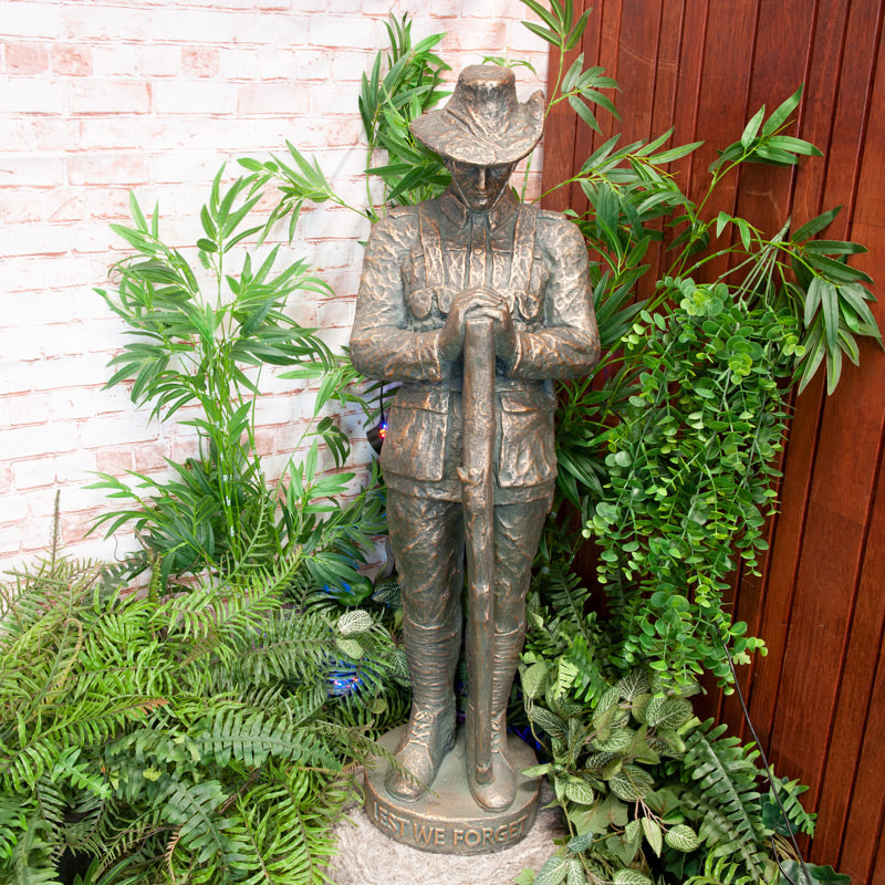 Majestic Anzac Statue Fiber Clay Garden Decor - 105cms