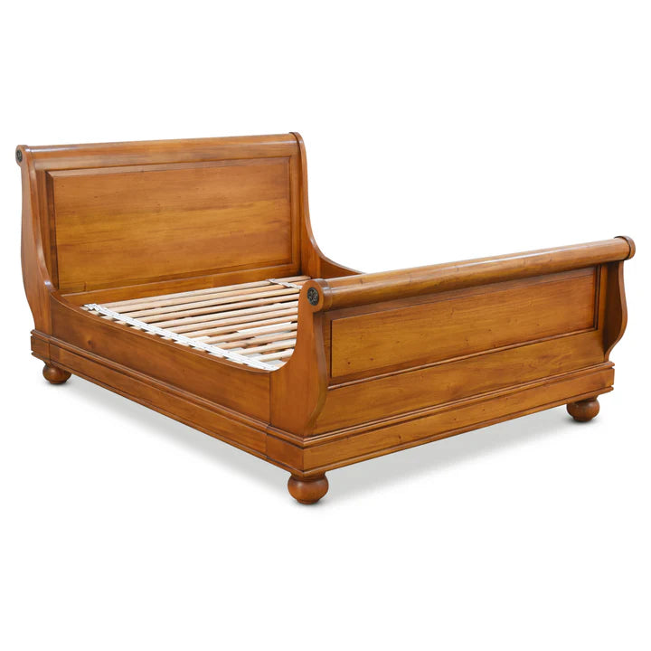 Majestic Sleigh Bed King Size - Light Mahogany