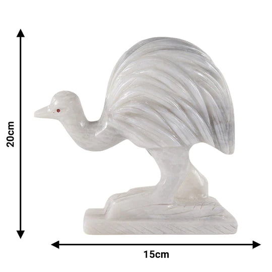 Majestic White Marble Emu - 20cm