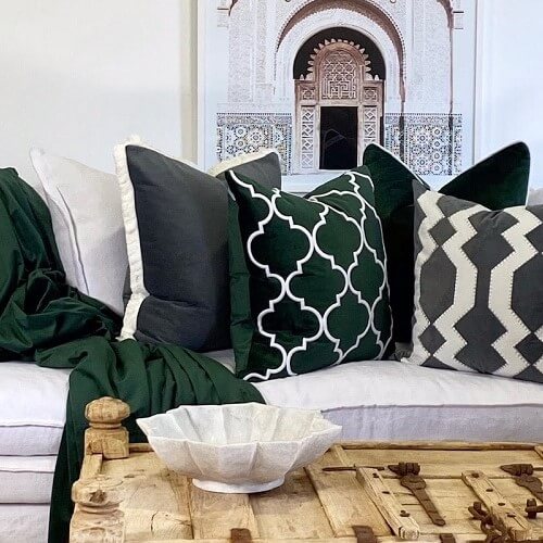 Malibu Velvet 55x55cm Cushion Cover - Green