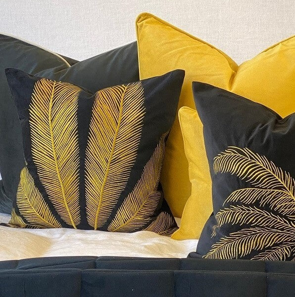 Mallorca Velvet 50x50cm Cushion Cover - Gold Leaf