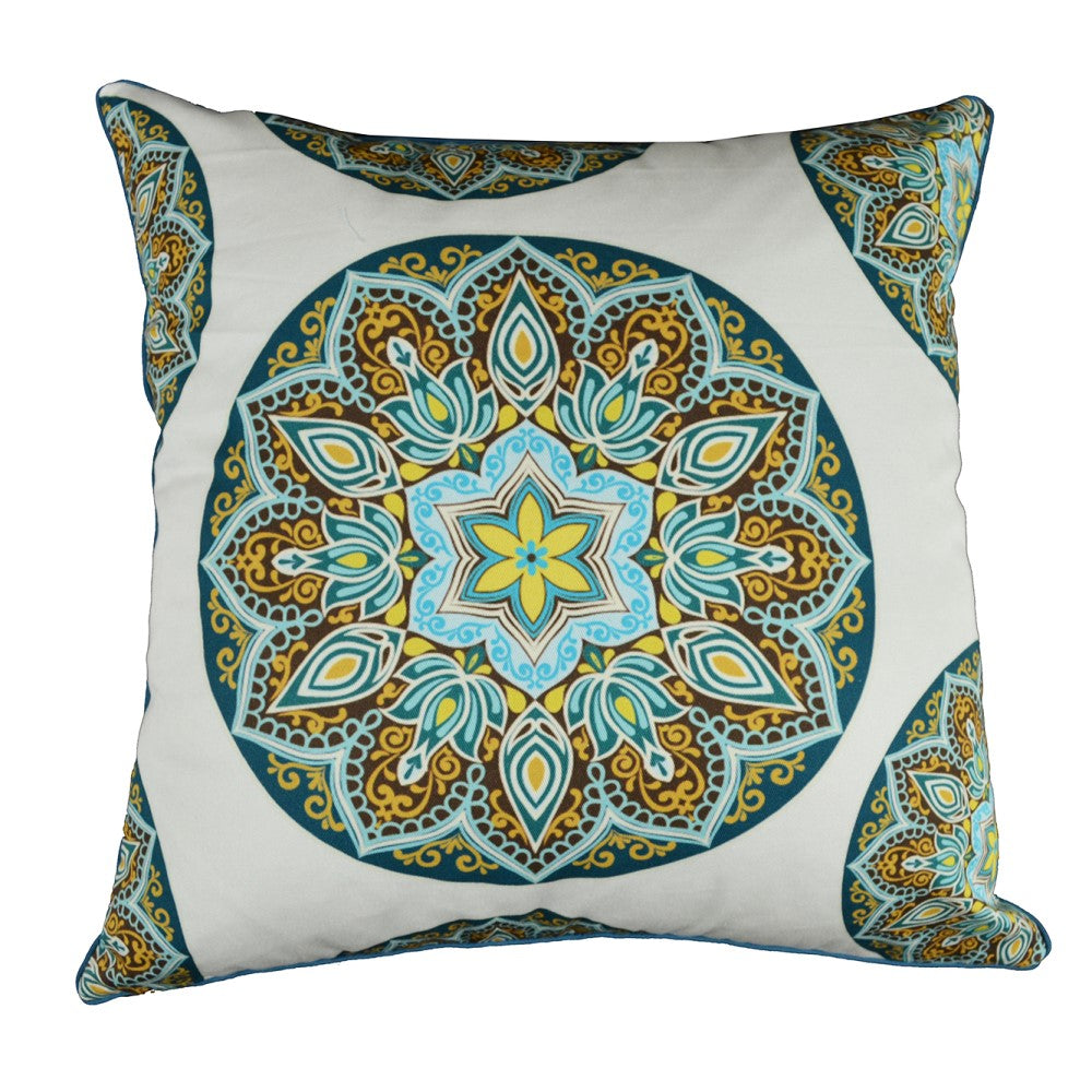 Mandala Circle Cushion With Recycled Fill 45 X 45cms