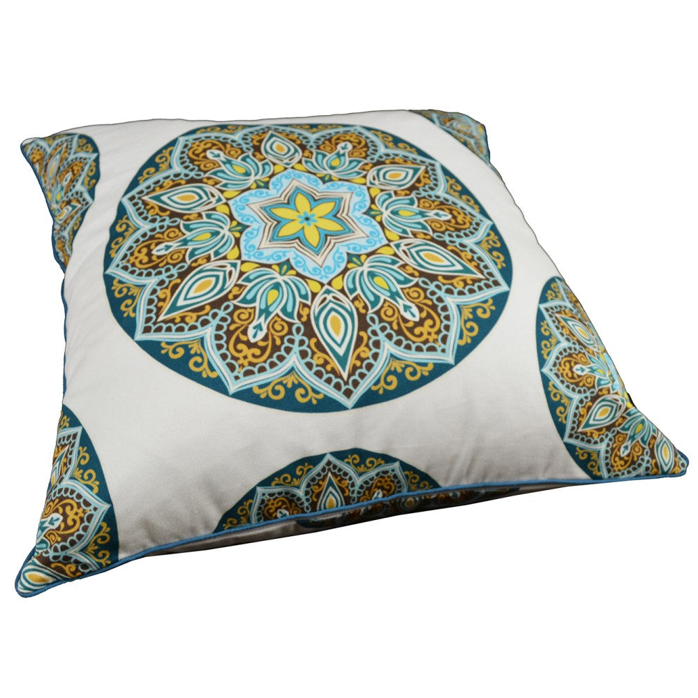 Mandala Circle Cushion With Recycled Fill 45 X 45cms