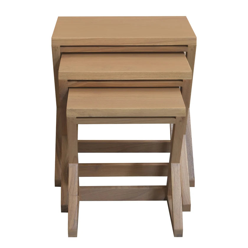 Manhattan Solid Mindi Wood Nesting Tables - Set of 3