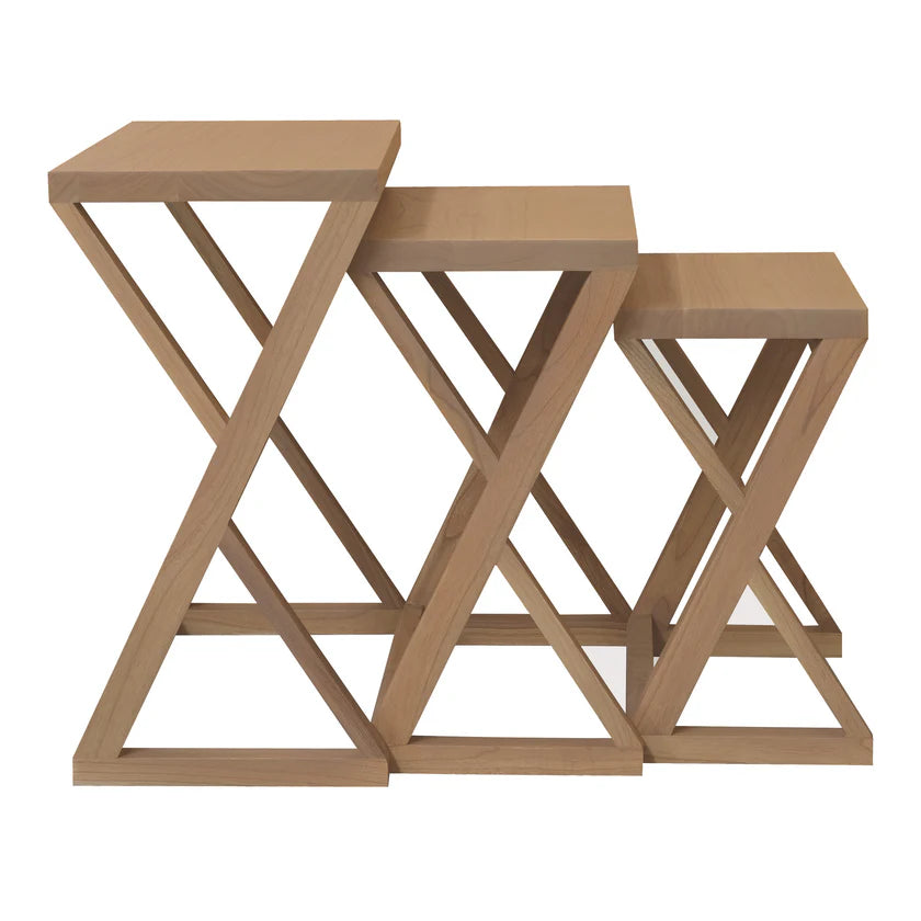 Manhattan Solid Mindi Wood Nesting Tables - Set of 3