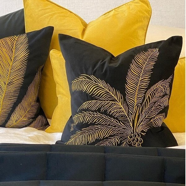 Marbella Velvet 50x50cm Cushion Cover - Gold Tree