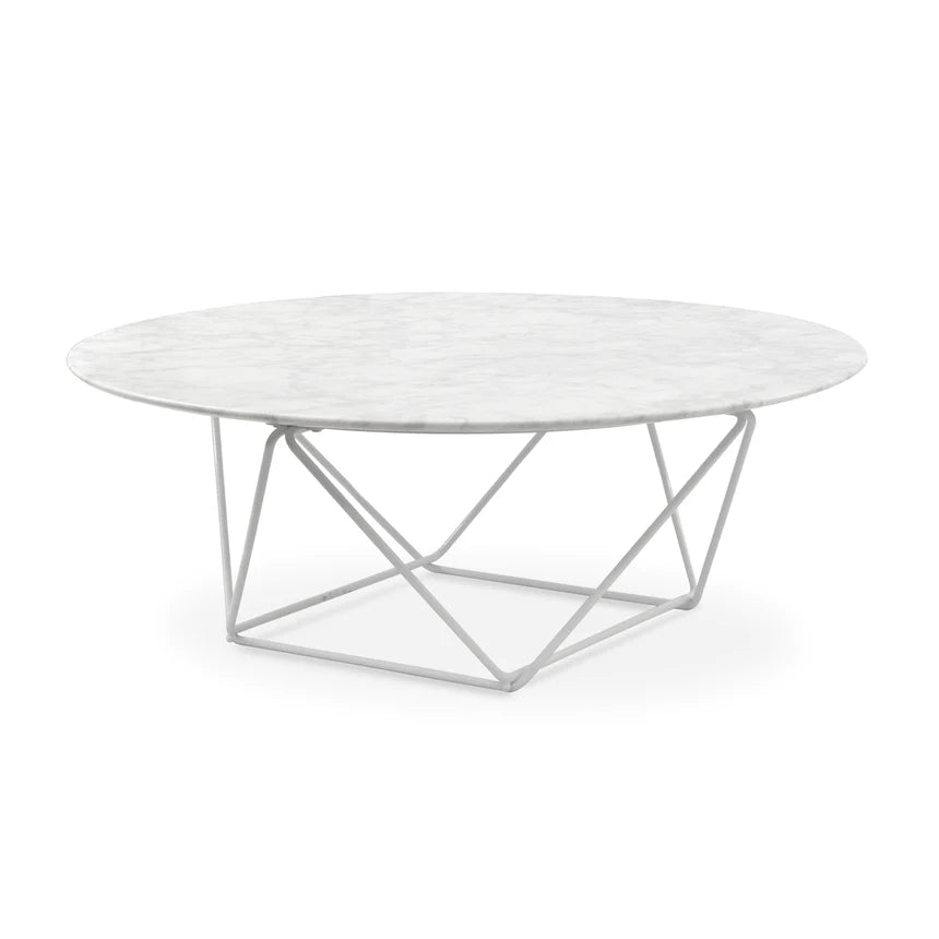 Marble-Adorned Coffee Table 100cms