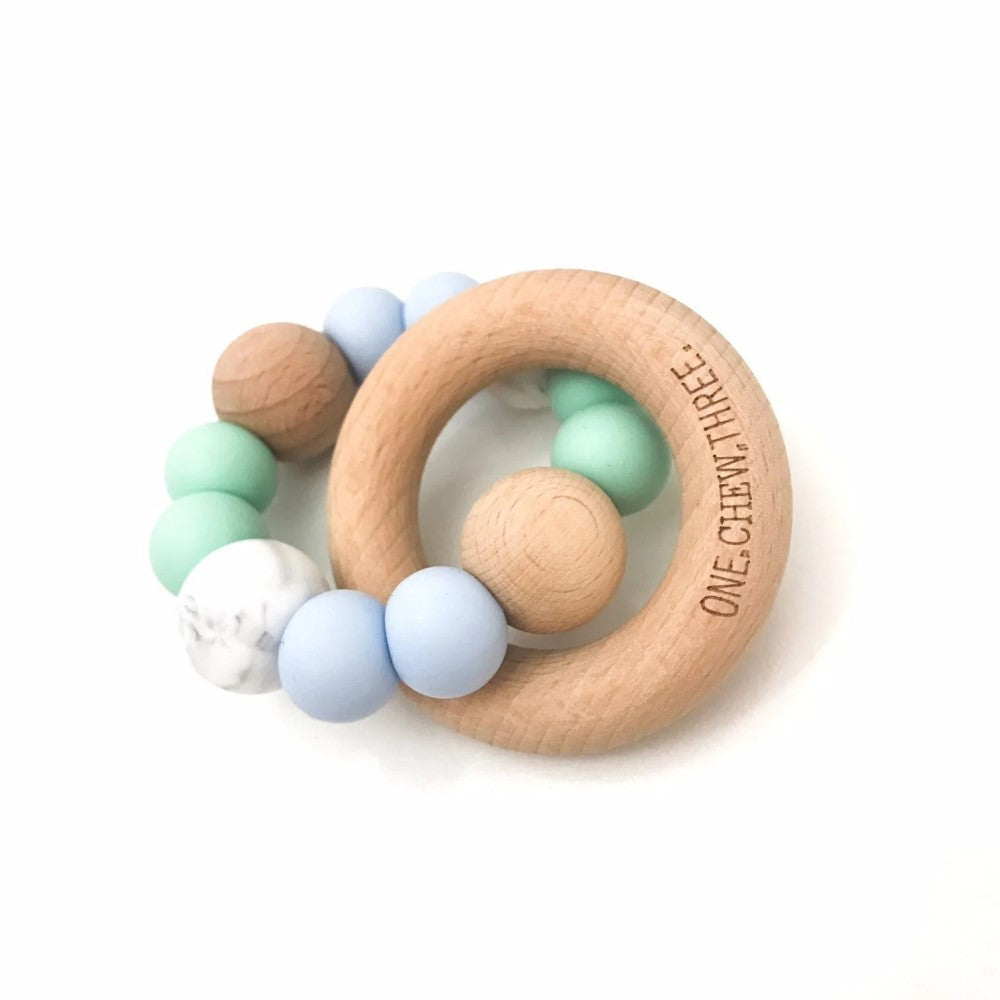 Personalised Marble Accent Duo Rattle (Available in 7 Colors)