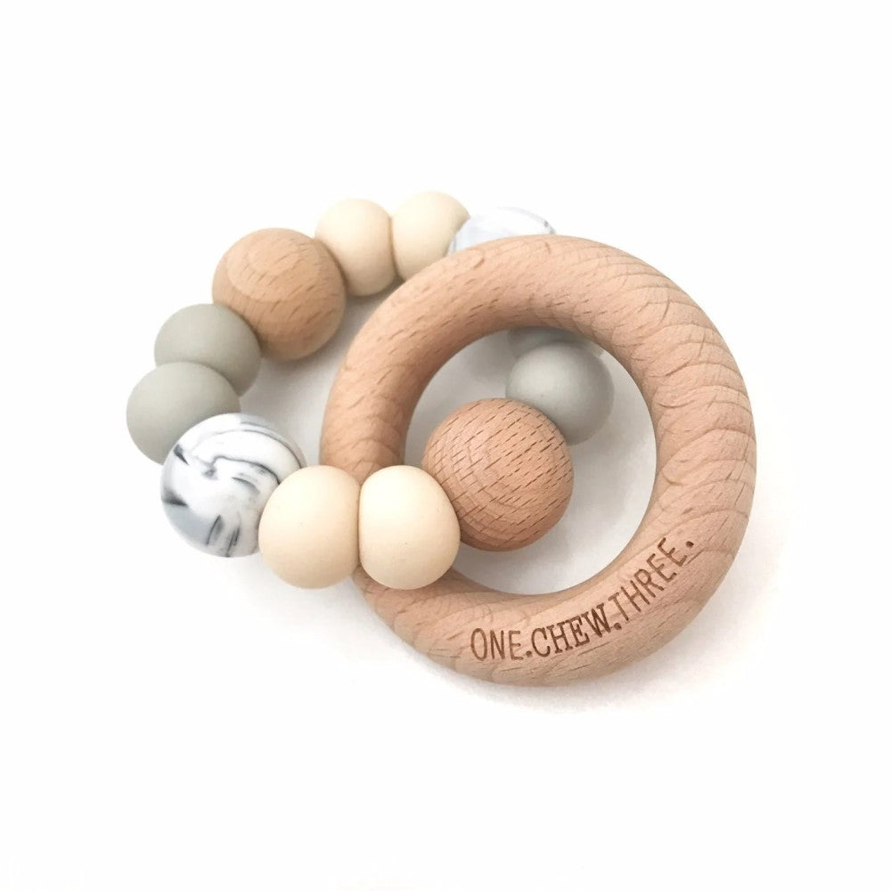 Personalised Marble Accent Duo Rattle (Available in 7 Colors)