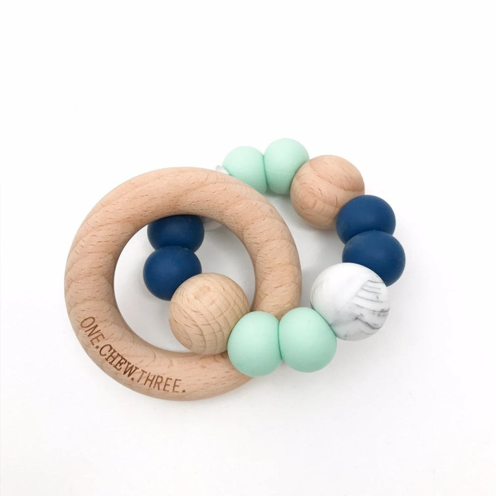 Personalised Marble Accent Duo Rattle (Available in 7 Colors)