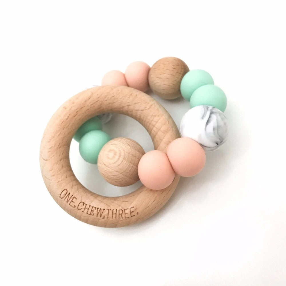 Personalised Marble Accent Duo Rattle (Available in 7 Colors)