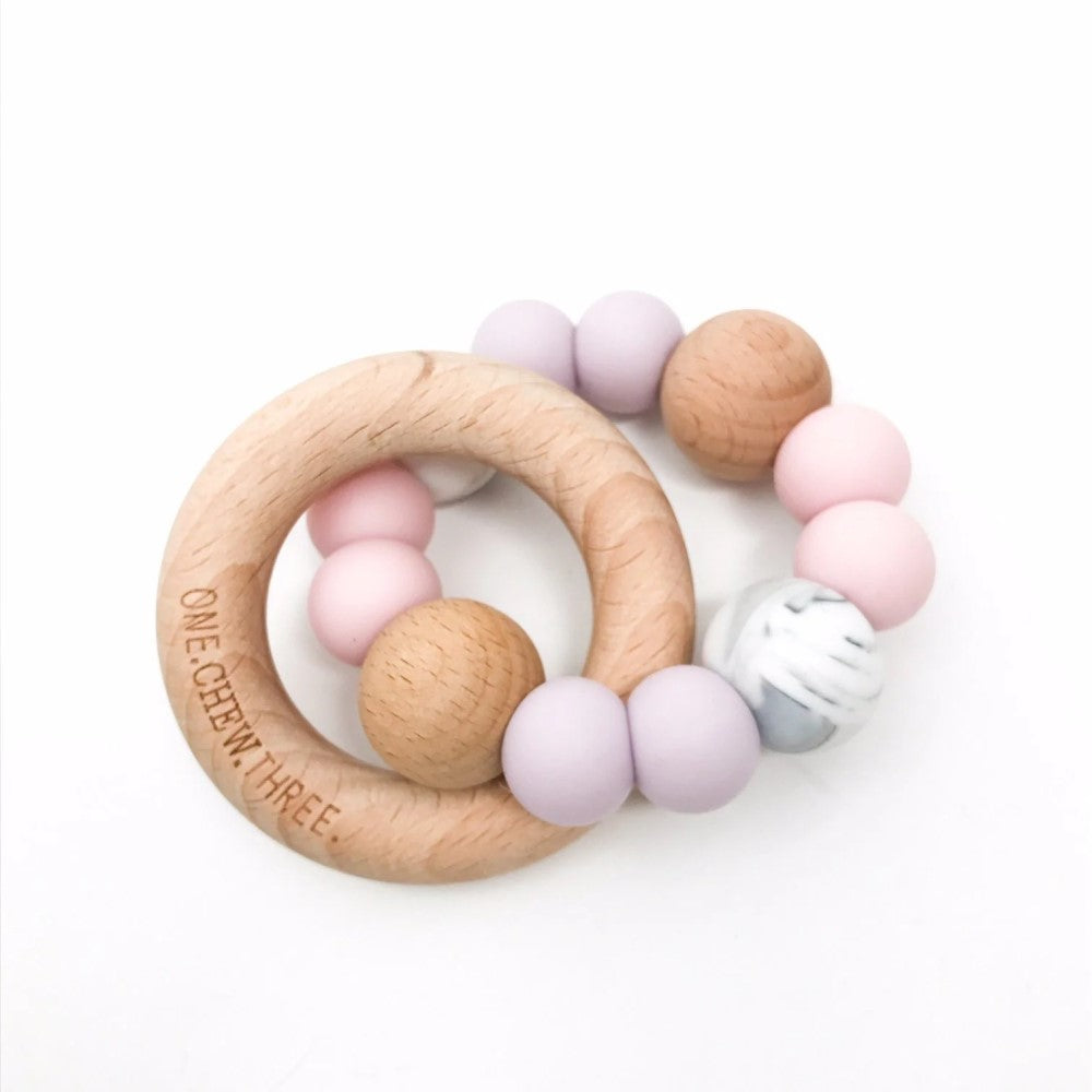 Personalised Marble Accent Duo Rattle (Available in 7 Colors)