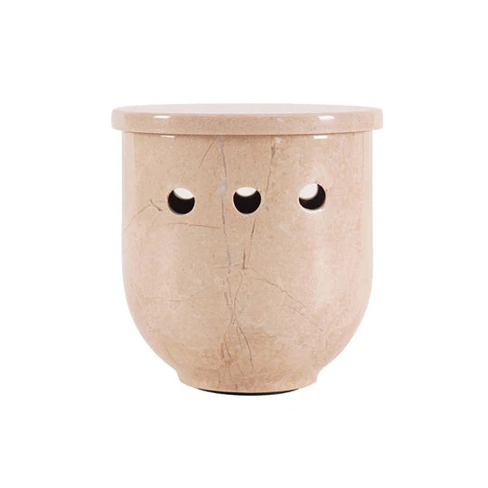 Marble Garlic Storage Jar - Beige