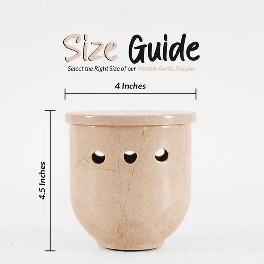 Marble Garlic Storage Jar - Beige