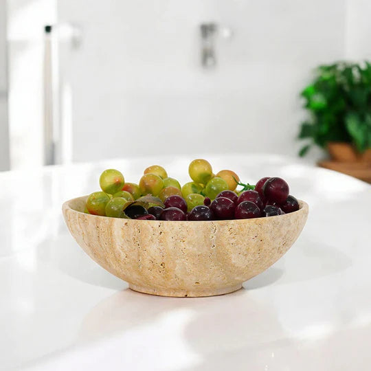 Marble High-Quality Round Fruit Bowl - 15cms