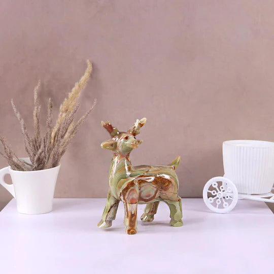 Marble Sculpture Deer Figurine - 15cm - Available in 3 Colors