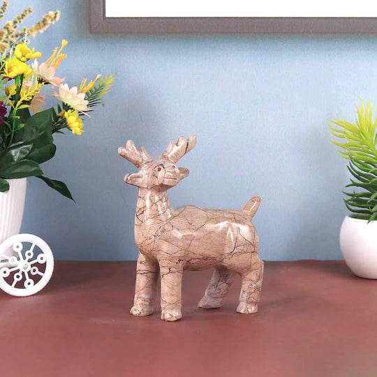 Marble Sculpture Deer Figurine - 15cm - Available in 3 Colors