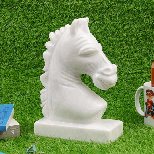 Marble Sculpture Horse Figurine 25cm